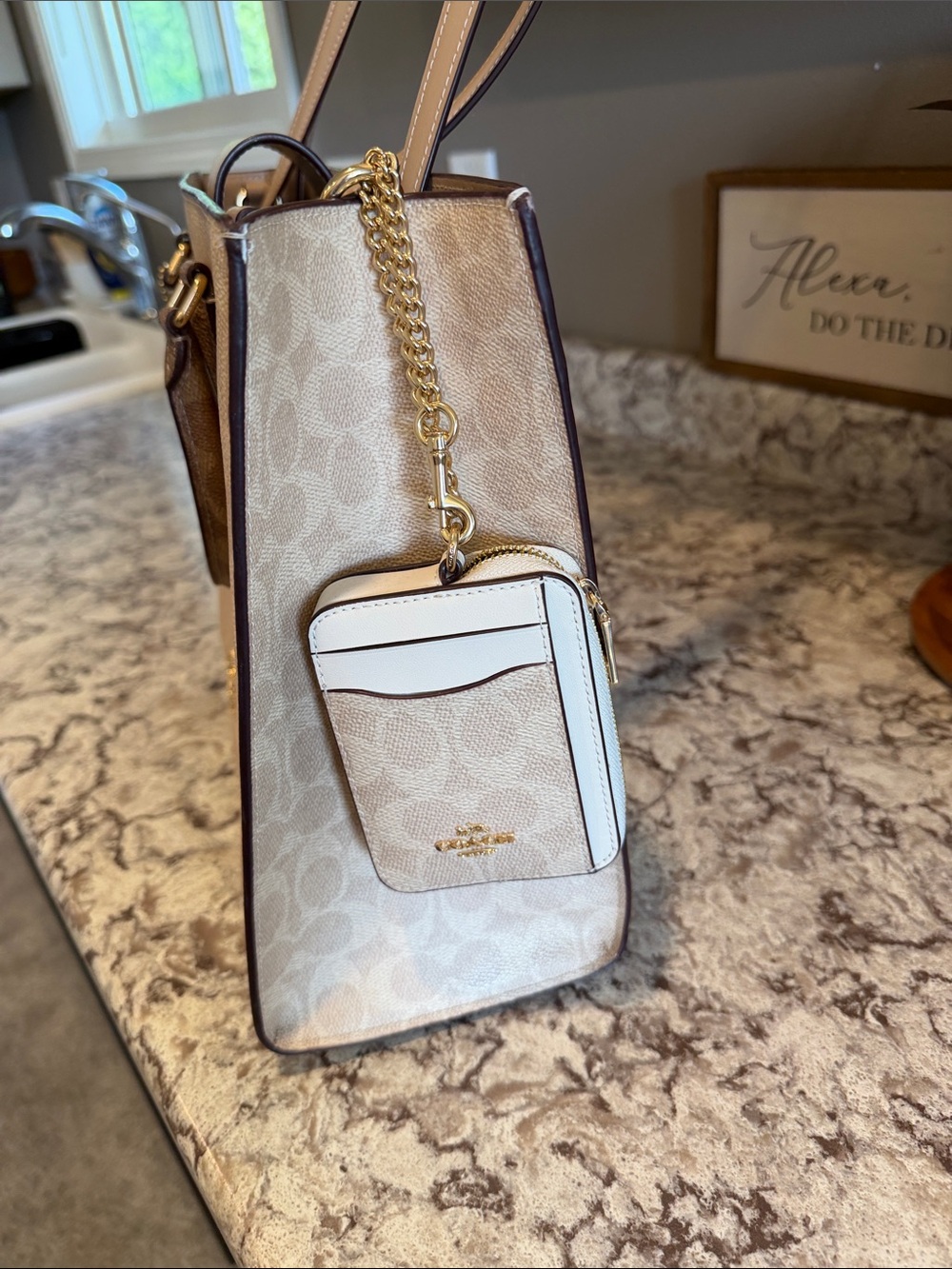 Coach Beige Signature Canvas Tote Bag - Coach - Picture 4 of 15
